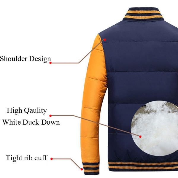 Abrigo De Béisbol Con Costura De Ocio Al Aire Libre Para Hombre Chaqueta Informal A Rayas Otoño Invierno Color De Contraste