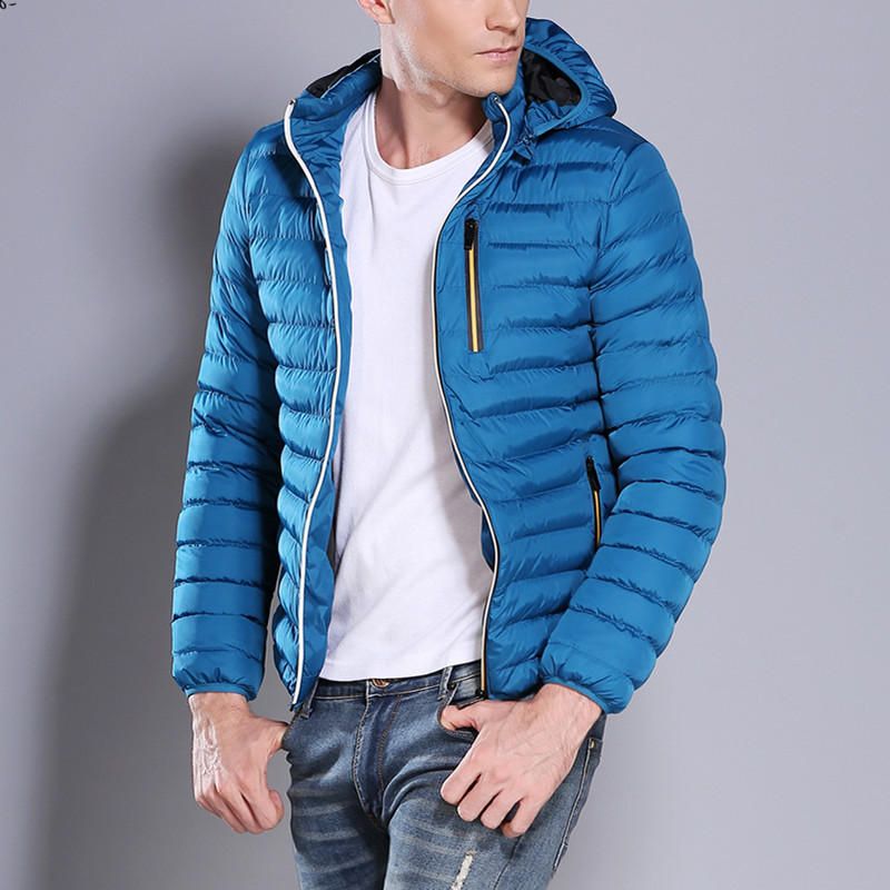 Chaqueta Acolchada De Algodón Informal Para Hombre Abrigos De Color Sólido Con Capucha