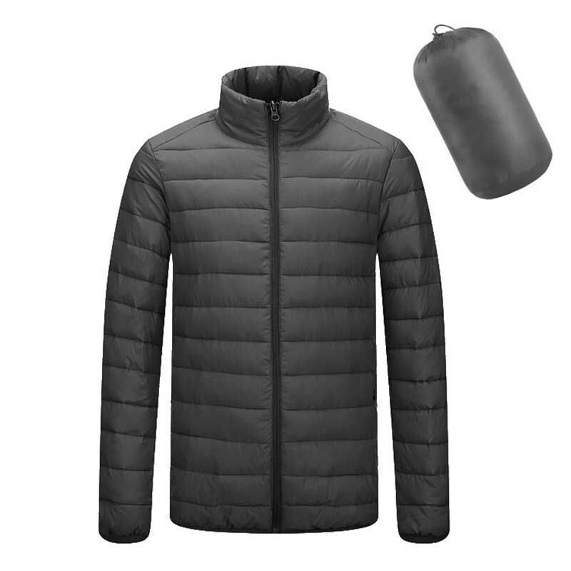 Chaqueta Acolchada De Algodón De Plumón Para Hombre Abrigo Ligero Con Capucha Y Cuello Alto Portátil