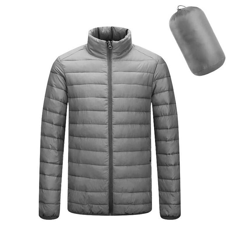 Chaqueta Acolchada De Algodón De Plumón Para Hombre Abrigo Ligero Con Capucha Y Cuello Alto Portátil