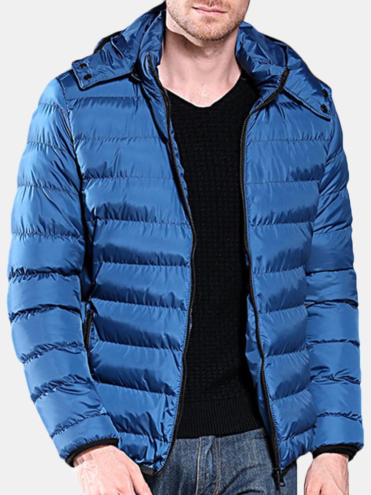 Chaqueta Acolchada Con Aislamiento Cálido A Prueba De Viento Con Capucha De Invierno Para Hombre