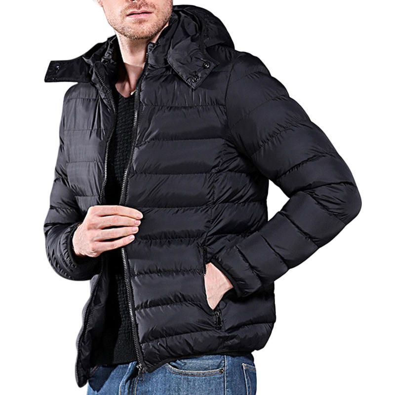 Chaqueta Acolchada Con Aislamiento Cálido A Prueba De Viento Con Capucha De Invierno Para Hombre