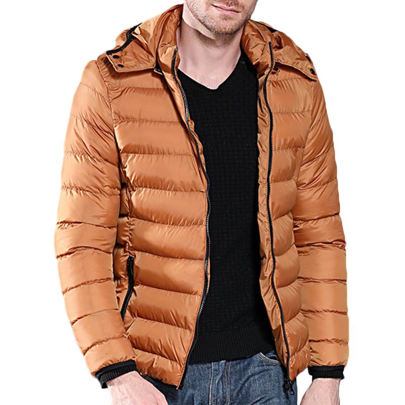 Chaqueta Acolchada Con Aislamiento Cálido A Prueba De Viento Con Capucha De Invierno Para Hombre