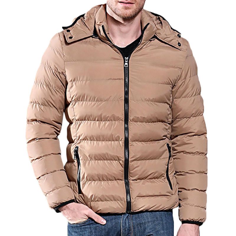 Chaqueta Acolchada Con Aislamiento Cálido A Prueba De Viento Con Capucha De Invierno Para Hombre