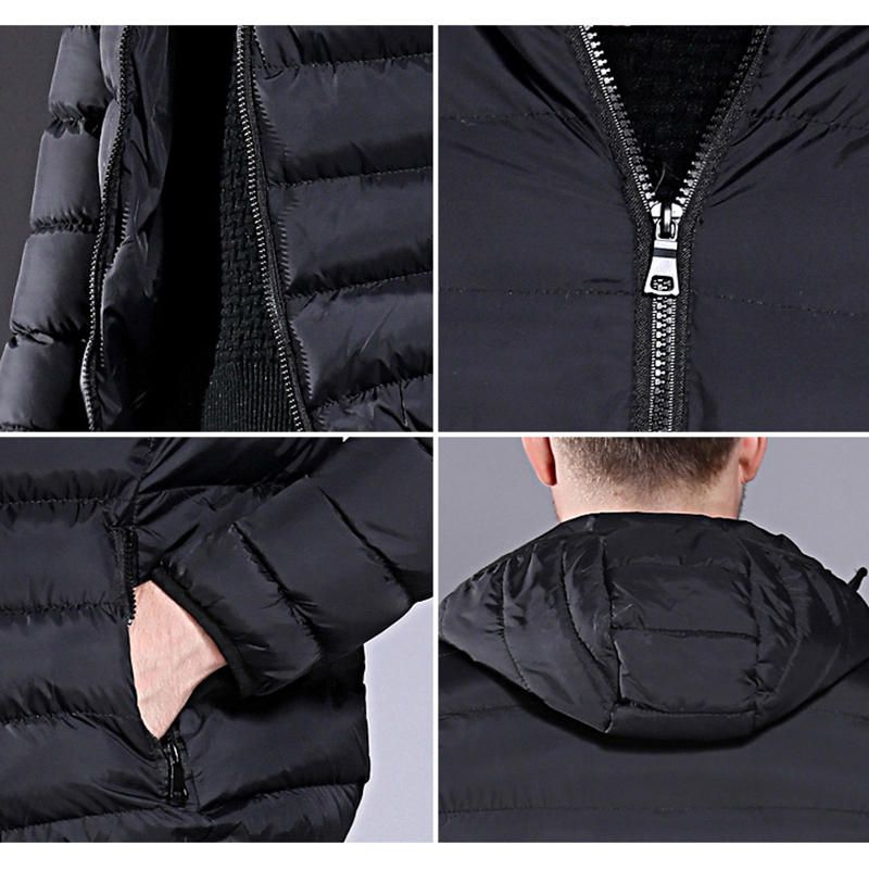 Chaqueta Acolchada Con Aislamiento Cálido A Prueba De Viento Con Capucha De Invierno Para Hombre