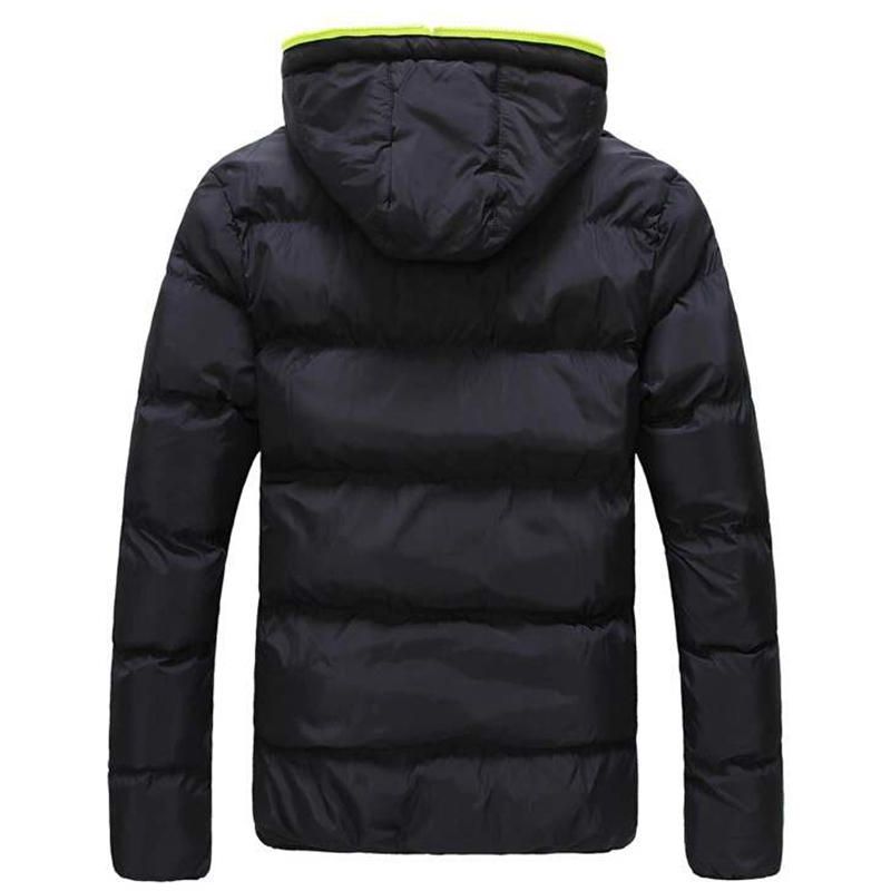 Chaqueta Acolchada Con Capucha Cálida Al Aire Libre De Color De Contraste Térmico De Invierno Para Hombre