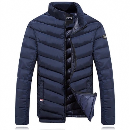 Chaqueta De Cuello Alto Cálida De Invierno De Algodón Para Hombre