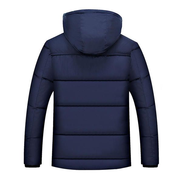 Chaqueta De Cuello Alto Desmontable Con Capucha Gruesa De Invierno Para Hombre