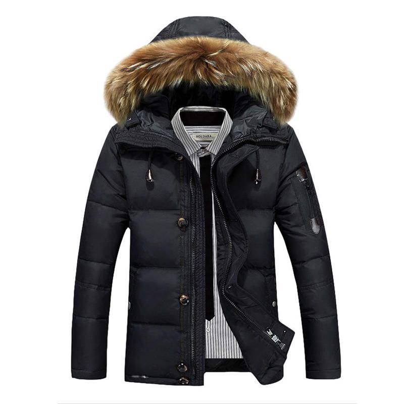 Chaqueta Gruesa Cálida De Invierno Para Hombre Parka Acolchada Con Capucha Peluda