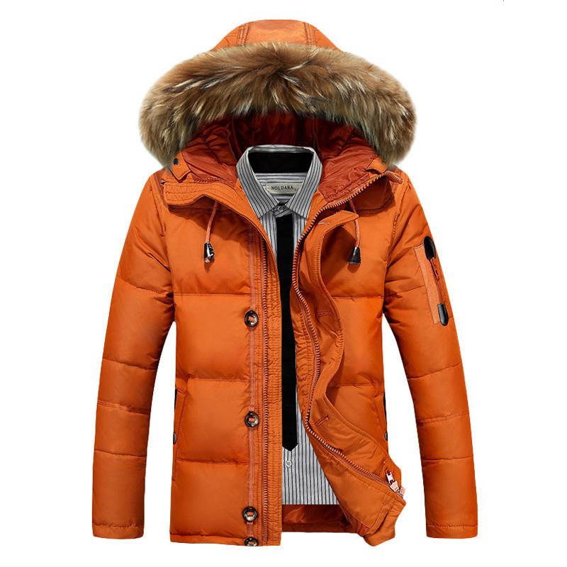 Chaqueta Gruesa Cálida De Invierno Para Hombre Parka Acolchada Con Capucha Peluda