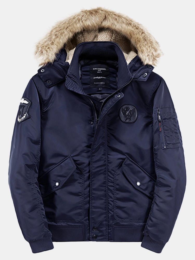 Chaqueta Parka De Invierno Para Hombre Más Gruesa Y Cálida Acolchada Con Capucha