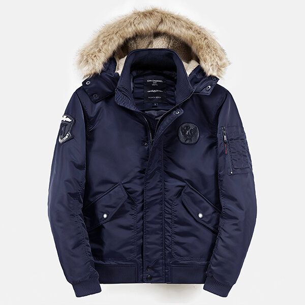 Chaqueta Parka De Invierno Para Hombre Más Gruesa Y Cálida Acolchada Con Capucha