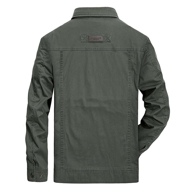 Abrigo De Chaqueta Informal De Otoño Con Cuello Alto De Algodón Para Hombre