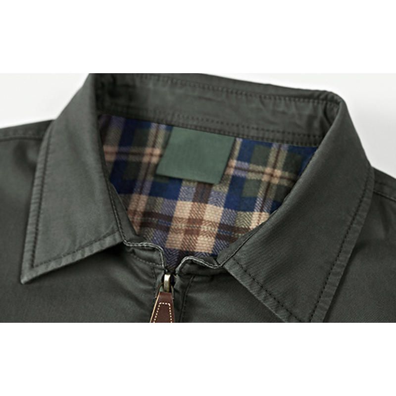 Abrigo De Chaqueta Informal De Otoño Con Cuello Alto De Algodón Para Hombre