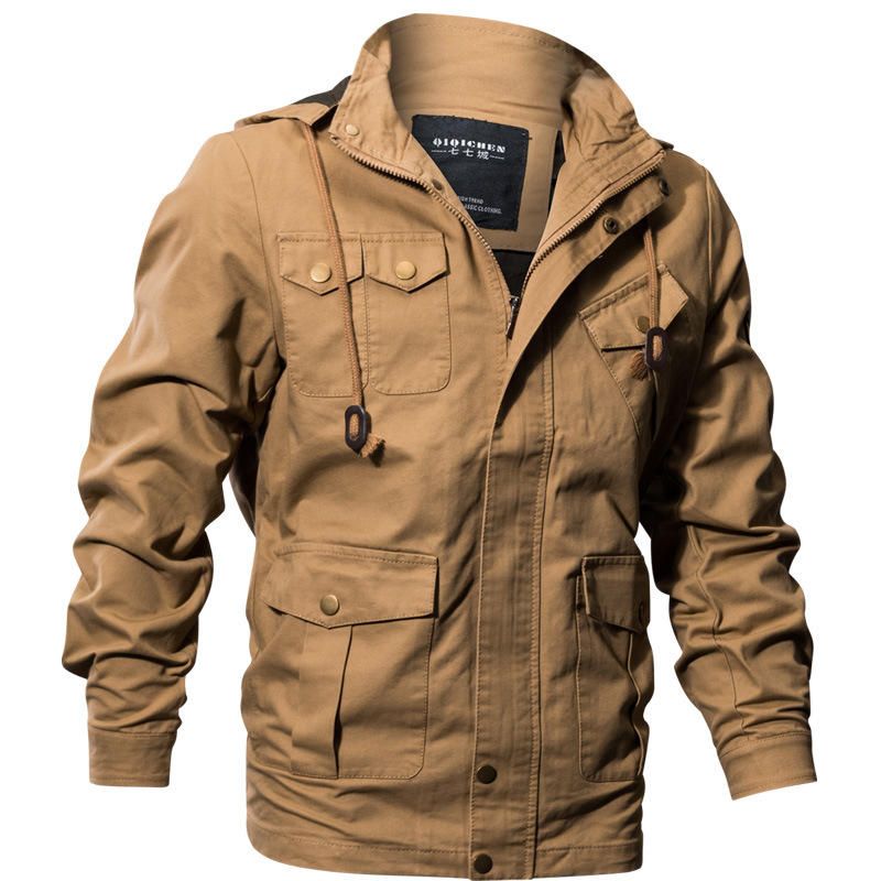 Abrigos Con Múltiples Bolsillos De Talla Grande Para Hombre Chaqueta Con Capucha Gruesa