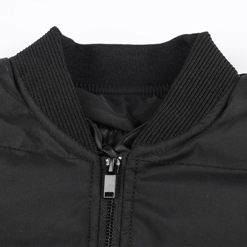 Chaqueta De Bombardero Informal Cálida De Invierno Gruesa Con Cuello De Béisbol Para Hombre