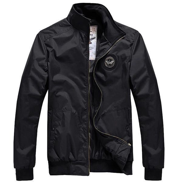 Chaqueta De Color Puro Con Insignia De Moda Ajustada Informal De Primavera Para Hombre