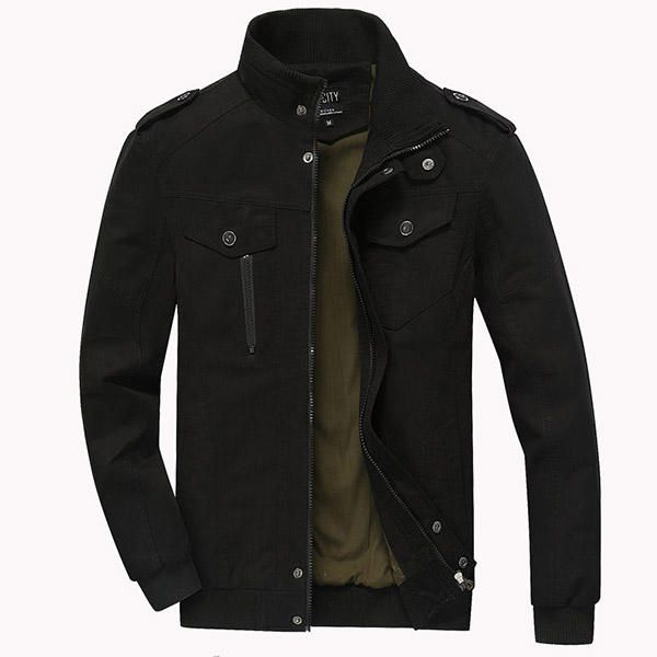 Chaqueta Informal De Cuello Alto De Invierno Chaqueta De Carga De Lavado De Algodón Chaqueta De Gran Tamaño Para Hombres