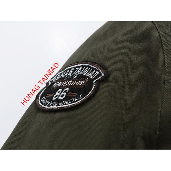 Chaqueta De Vuelo Militar De Moda Con Bordado De Insignia De Charretera