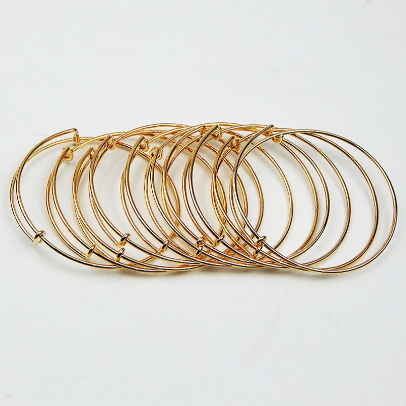 10 20pcs Pulsera De Brazalete Envuelto En Alambre A Granel Ajustable Expansible Plateado Plateado