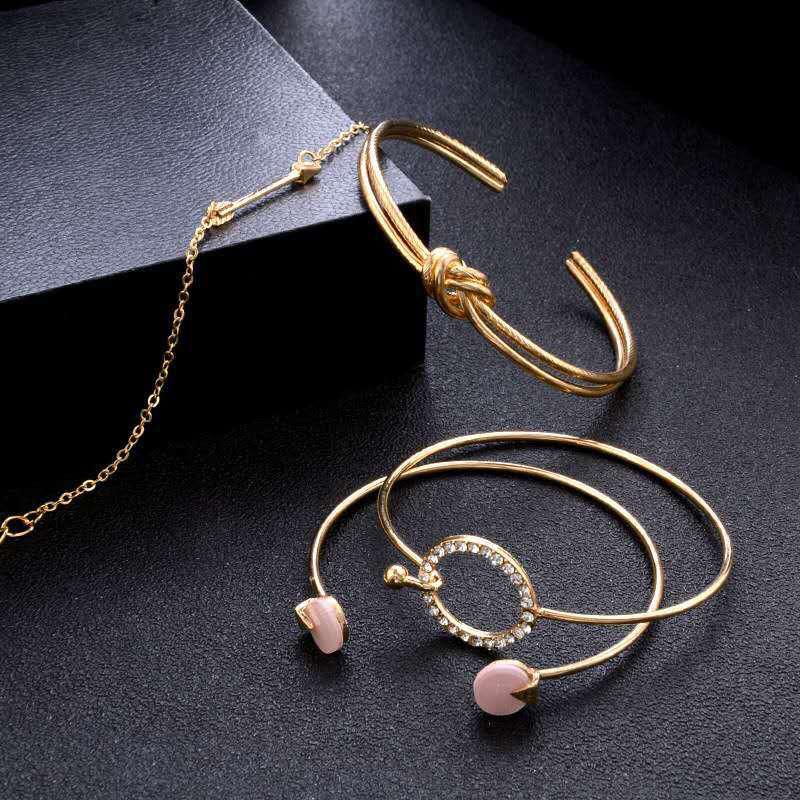 4 Piezas De Brazalete Dulce Conjunto De Brazalete De Flecha Geométrica Abierta Brazalete Ajustable Para Mujer