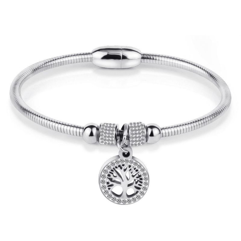 Brazalete Clásico Del Árbol De La Vida Brazalete Simple De Oro Rosa Y Plata Con Piedras Preciosas Brazalete Para Mujer