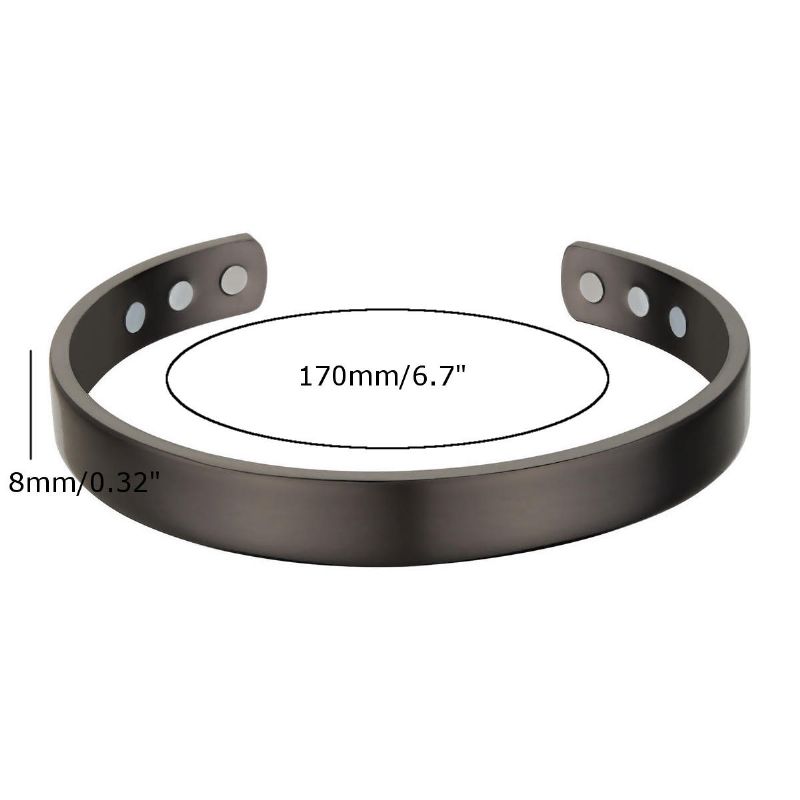 Brazalete Magnético De Cobre Gris Oscuro Brazalete De Brazalete De Artritis Para Dolor Simple