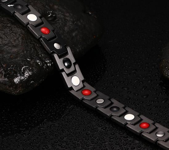 Joyería De Pulsera Magnética De Salud De Titanio Negro 316l Para Hombres