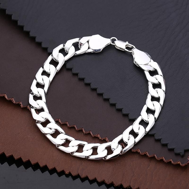 Moda Hiphop Hombres Pulsera De Cadena De Metal Estilo De Moda Pulsera Chapada En Oro De 10 mm