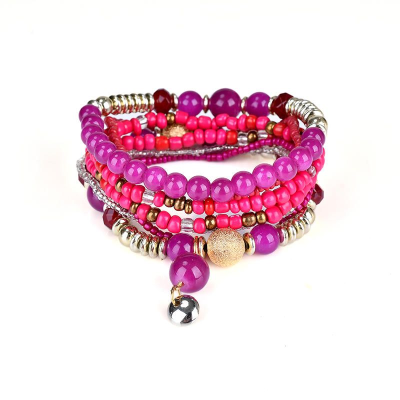 Pulsera Bohemia Con Cuentas Pulsera Retro Multicapa Para Mujer