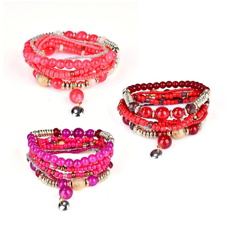 Pulsera Bohemia Con Cuentas Pulsera Retro Multicapa Para Mujer