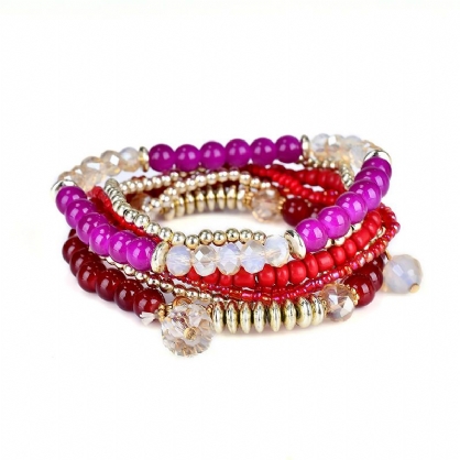 Pulsera Bohemia Multicapa Con Cuentas Pulseras De Cristal Accesorios Para Mujer