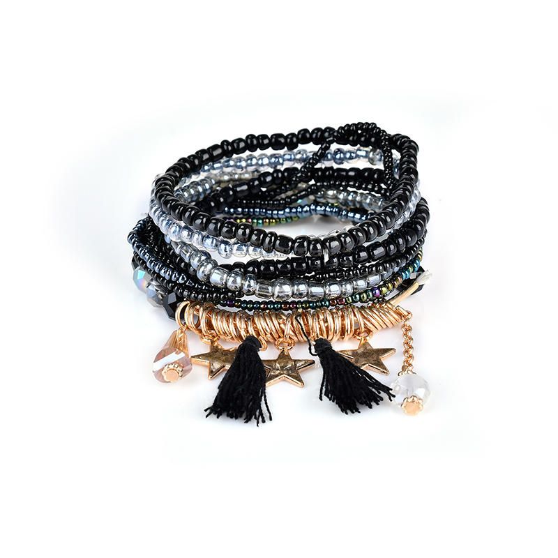 Pulsera Bohemia Para Mujer Borla Estrella Cristal Cuentas Pulsera Regalo Para Mujer