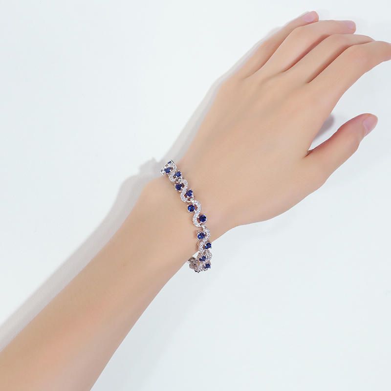 Pulsera Chapada En Platino Y Circonitas Aaa