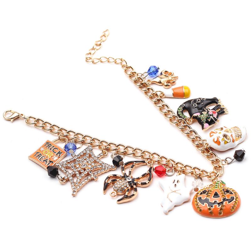 Pulsera De Halloween Calavera Calabaza Punk Charm Bracelet Pulsera De Navidad Para Mujer