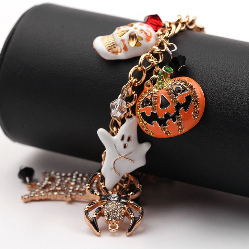 Pulsera De Halloween Calavera Calabaza Punk Charm Bracelet Pulsera De Navidad Para Mujer