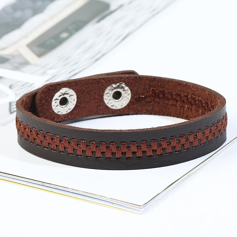 Pulsera Multicapa Tejida Retro De Cuero Suave Conjunto De Pulsera De 6 Piezas Pulsera De Hombre Vintage