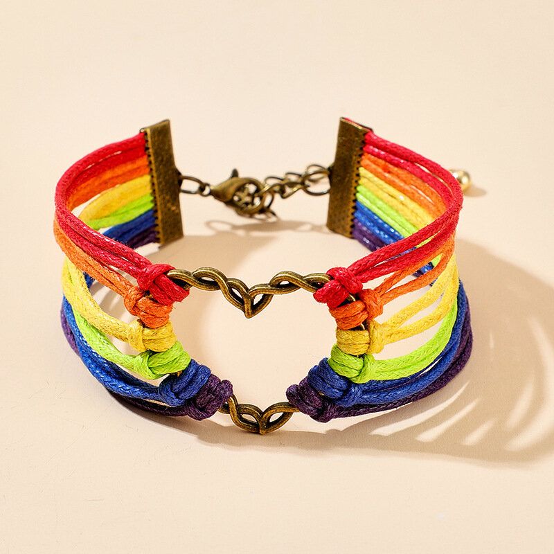 Pulsera De Unicornio Tejida Colorida Con Personalidad Pulsera De Múltiples Capas Con Corazón De Amor Ajustable Para Mujer