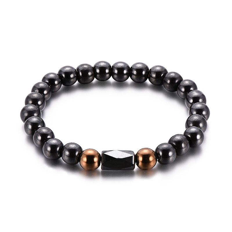 Pulsera Unisex Con Cuentas Negras Pulseras Ovaladas De Cálculos Biliares Negros Vintage Joyas Étnicas Para Mujeres Y Hombres