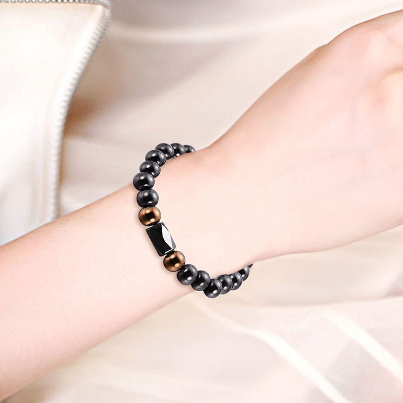 Pulsera Unisex Con Cuentas Negras Pulseras Ovaladas De Cálculos Biliares Negros Vintage Joyas Étnicas Para Mujeres Y Hombres