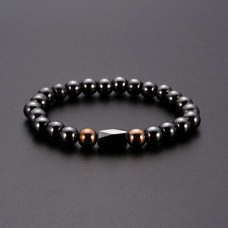 Pulsera Unisex Con Cuentas Negras Pulseras Ovaladas De Cálculos Biliares Negros Vintage Joyas Étnicas Para Mujeres Y Hombres