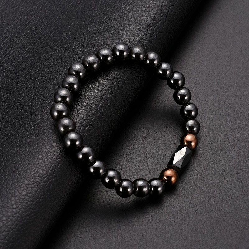 Pulsera Unisex Con Cuentas Negras Pulseras Ovaladas De Cálculos Biliares Negros Vintage Joyas Étnicas Para Mujeres Y Hombres