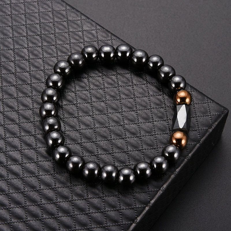 Pulsera Unisex Con Cuentas Negras Pulseras Ovaladas De Cálculos Biliares Negros Vintage Joyas Étnicas Para Mujeres Y Hombres