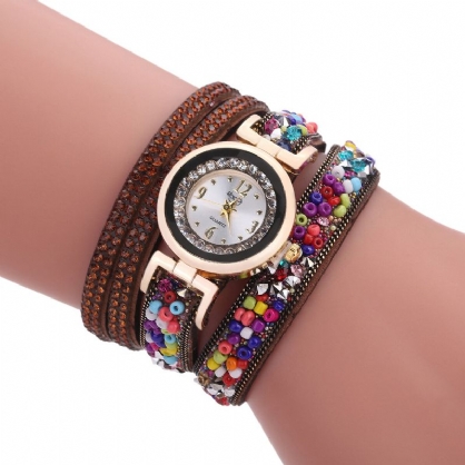 Sloggi Pulsera De Cuerda De Piedra Colorida Reloj Pulsera Femenina De Cuerda De Diamante