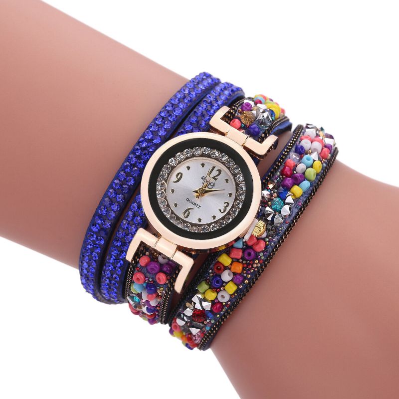 Sloggi Pulsera De Cuerda De Piedra Colorida Reloj Pulsera Femenina De Cuerda De Diamante