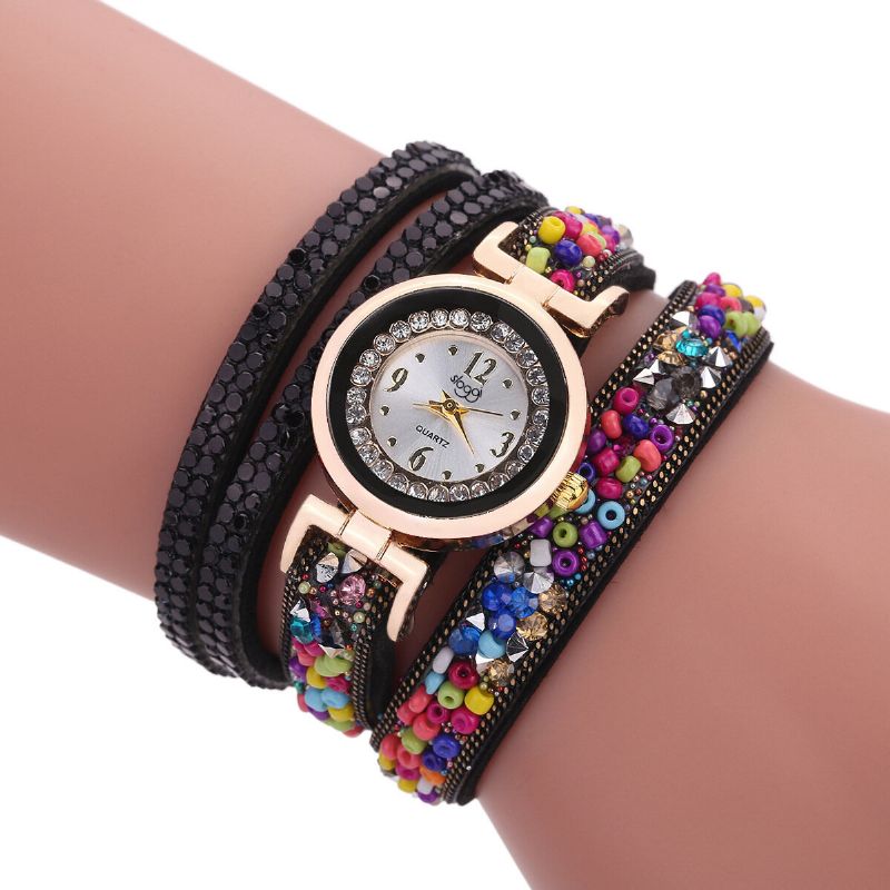 Sloggi Pulsera De Cuerda De Piedra Colorida Reloj Pulsera Femenina De Cuerda De Diamante