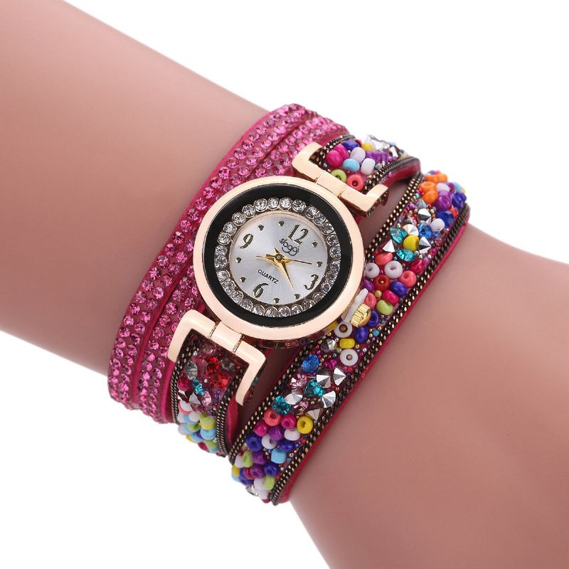 Sloggi Pulsera De Cuerda De Piedra Colorida Reloj Pulsera Femenina De Cuerda De Diamante