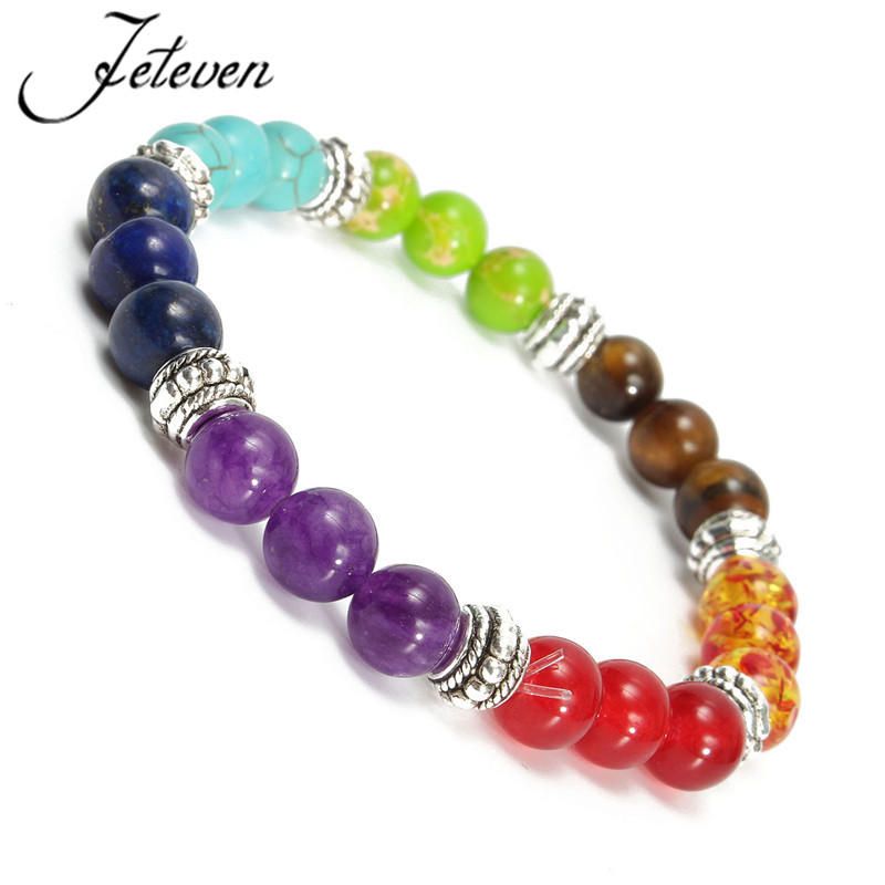 Yoga Chakra 7 Piedra Budista Oración Mara Amatista Pulsera De Cuentas De Cristal