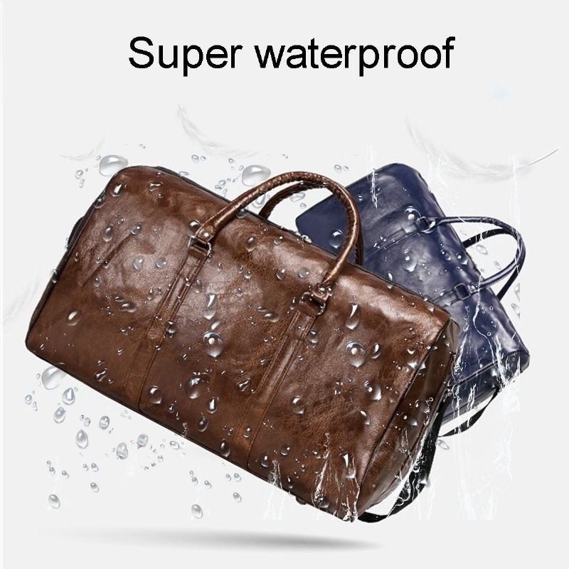 Bolsas De Lona De Cuero Para Hombres Y Mujeres Impermeable De Gran Capacidad Plegable Bolsa De Viaje Deportiva Fitness Yoga Gimnasio Bolso