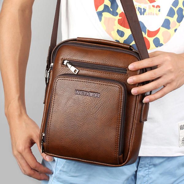 Bolso Bandolera De Hombro Multifuncional Impermeable Vintage Casual Para Hombres